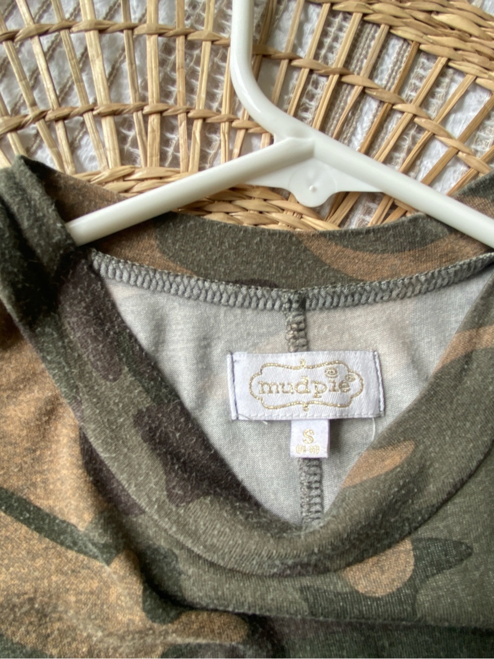 Mud Pie Camo Sleeveless Shift Dress in Olive & Brown - Picture 5 of 6